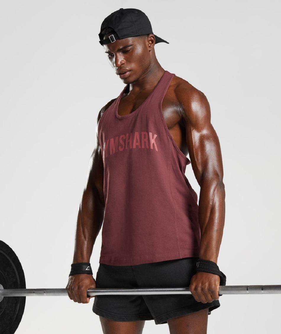 Gymshark Power Muške Stringers Roze Smeđe | HR 2592UZG